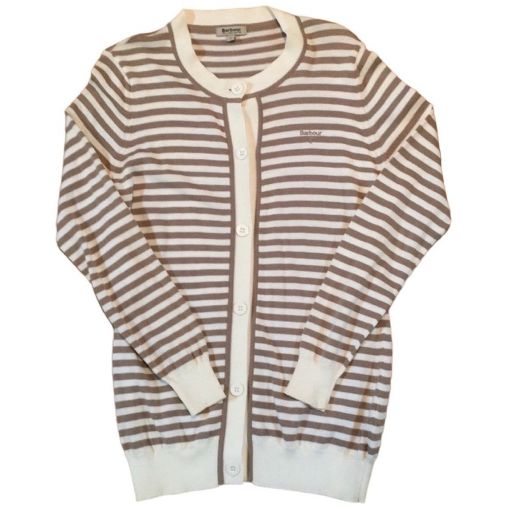 Barbour Pima Cotton Stripe Twin Set Cardigan